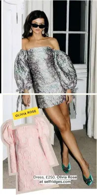  ??  ?? Dress, £250, Olivia Rose at selfridges.com