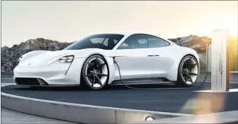  ??  ?? Porsche Taycan, concept of complete electric offering