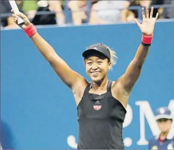  ?? FOTO: AP ?? Naomi Osaka pisa fuerte. El joven talento japonés de 20 años ya sabe qué es ganar a Serena