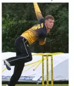  ??  ?? James Woodford bowling