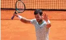  ?? ?? Karen Khachanov celebrates after beating Daniil Medvedev in the last 16 at Monte Carlo. Photograph: Valéry Hache/AFP/Getty Images