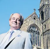  ??  ?? Professor James Tooley in front of his new, no-frills private school in Claypath, Durham