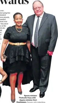  ?? Pictures: John Liebenberg ?? Sports minister Thokozile Xasa with deputy minister Gert Oosthuizen.