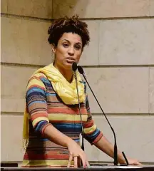  ?? Renan Olaz/CMRJ ?? A vereadora Marielle Franco (PSOL), 38, na Câmara do Rio