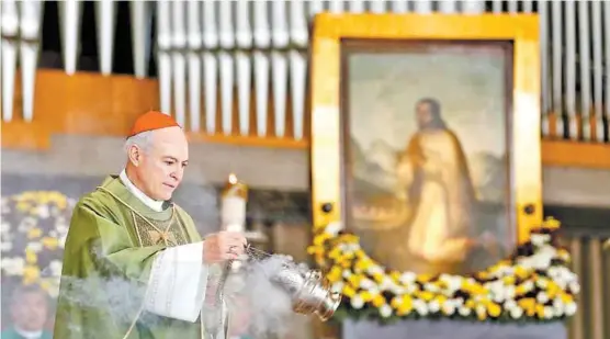  ?? ARIANA PÉREZ ?? El arzobispo primado de México encabezó la homilía dominical en la Basílica de Guadalupe.