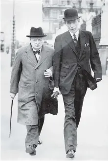  ??  ?? British Prime Minister Winston Churchill, left, and Lord Halifax in 1938.