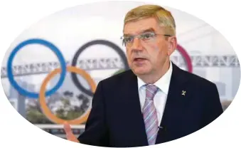  ??  ?? Olympics President Thomas Bach insists the game would go on as scheduled