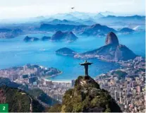  ?? WANG WEIGUANG / FOR CHINA DAILY ?? 2
2. A panoramic view of the Sugarloaf Mountain and the Corcovado Mountain that overlook the Guanabara Bay in Rio de Janeiro.
