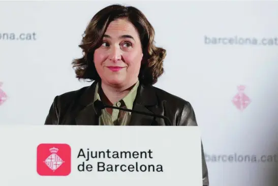  ?? EFE ?? La alcaldesa de Barcelona, Ada COlau, en una imagen reciente