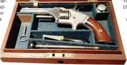  ??  ?? ABOVE: The cased Smith & Wesson Model 1 revolver in .22 rim-fire owned by stock-maker Bennie Laubscher.