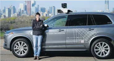  ?? ERICA EDWARDS / UBER CANADA- HO / THE CANADIAN PRESS FILES ?? Last month, ride-share company Uber hired Raquel Urtasun, an expert in artificial intelligen­ce and an associate professor at the University of Toronto, to lead a new driverless- car research hub in the city, its first outside the U. S.