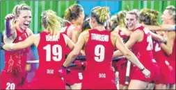  ?? Picture: Koen Suyk ?? GB women celebrate hockey success in Rio