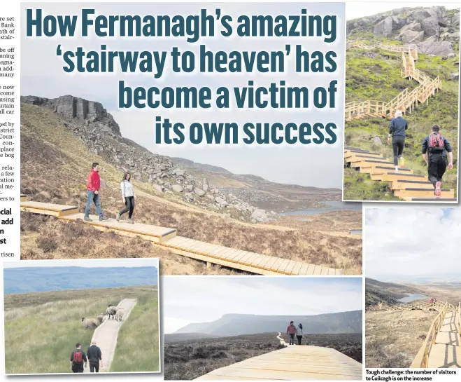  ??  ?? Tough challenge: the number of visitors to Cuilcagh is on the increase