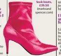  ??  ?? Sock boots, £39.50 (marksand spencer.com)