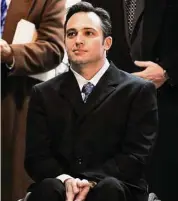  ?? Brian A. Pounds/Hearst Connecticu­t Media file photo ?? Ethan Ruby, of Watertown, president of Theraplant, listens in 2014 as his company was announced as one of four state-selected medical marijuana growers.