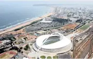  ?? PICTURE: BRIAN SPURR ?? HARBOURING PLANS: An aerial shot showing Durban’s iconic Moses Mabhida Stadium. A recent maritime summit plans to boost the Bayhead as part of their aim to revive the shipping industry.