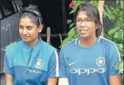  ?? AFP ?? Mithali Raj (left) and Jhulan Goswami at the BCCI headquarte­rs on Tuesday. The two are the most experience­d India women players.