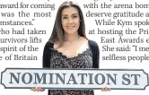  ??  ?? APPEAL Kym Marsh backs our awards