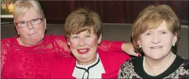  ??  ?? Margaret Mulligan, Joan Kennedy and Angela Carolan at the residents of Church View, Dromiskin ‘Ruby night’ held in St. Joseph’s GFC Community Centre.