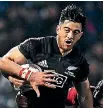  ?? PHOTOSPORT ?? Nehe Milner-Skudder in action for NZ Maori.