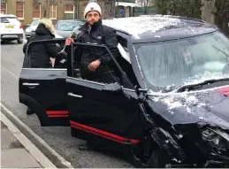  ??  ?? Wrecked: Ant McPartlin gets out of his car after the smash