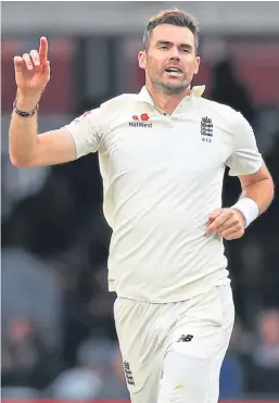  ?? Picture: Adam Davy ?? James Anderson celebrates taking the wicket of Kuldeep Yadav during the test match at Lord’s.