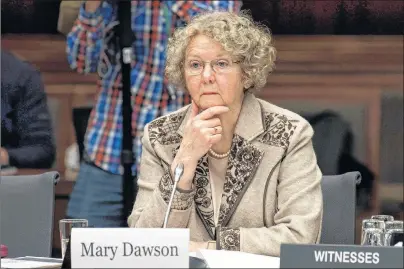  ?? CP PHOTO ?? Former Conflict of Interest and Ethics Commission­er Mary Dawson appears before the House of Commons Access to Informatio­n, Privacy and Ethics committee in Ottawa Wednesday.
