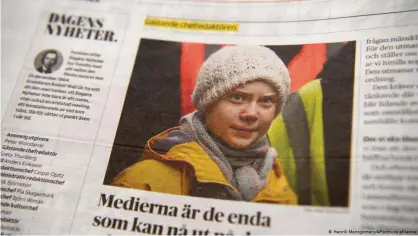  ??  ?? Greta Thunberg's photo appeared in the Dagens Nyhete when she served as guest editor-in-chief