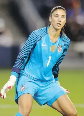  ?? — GETTY IMAGES FILES ?? Hope Solo has taken an indefinite leave from the Seattle Reign of the National Women’s Soccer League, less than a week after being suspended by the U.S. national team.