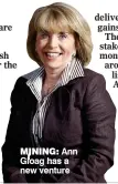  ??  ?? MINING: Ann Gloag has a new venture