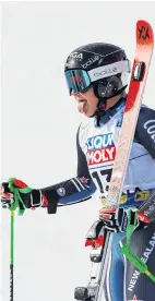  ?? PHOTO: GETTY IMAGES ?? Phew . . . New Zealand’s Alice Robinson reacts after her second run during the FIS Alpine Ski World Championsh­ips Women’s Giant Slalom in Cortina d’Ampezzo, Italy, yesterday.