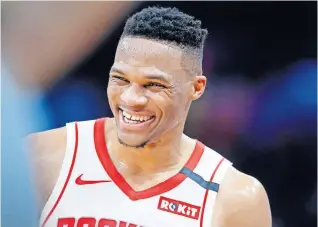  ?? [BRYAN TERRY/ THE OKLAHOMAN] ?? Russell Westbrook is apparently concerned about his future with the Houston Rockets. What if the All-Star point guard were traded back to Oklahoma City?