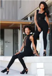  ??  ?? MODELS: Sanelise Mgusheloan­d and Sinesipho Govuza were among the 30 shapely young local models.