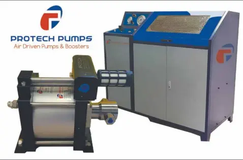  ??  ?? ProTech Pumps has a complete range of high-performanc­e air driven liquid pumps, gas boosters, air amplifiers and high pressure system components.