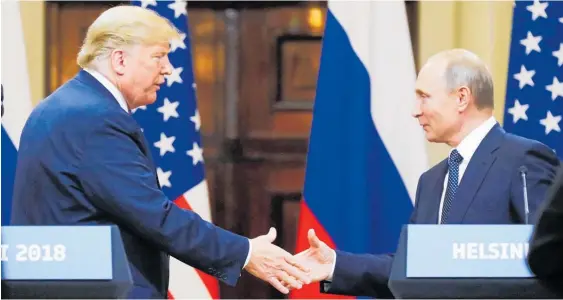  ?? Photo / AP file ?? There is no detailed record of what US President Donald Trump said to Russian President Vladimir Putin in Helsinki, Finland.