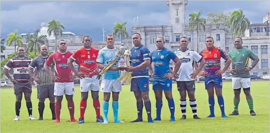  ?? Picture: JONACANI LALAKOBAU ?? Captains for participat­ing teams in the Skipper Cup competitio­n during a photoshoot at the Albert Park in Suva yesterday.