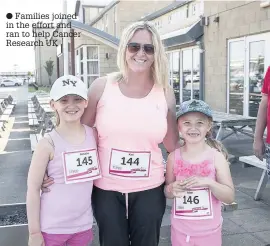  ??  ?? Families joined in the effort and ran to help Cancer Research UK