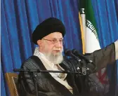  ?? OFFICE OF IRAN’S SUPREME LEADER ?? Iran’s Supreme Leader Ayatollah Ali Khamenei on Saturday slammed the U.S. during a speech marking the death of his predecesso­r.