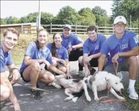  ?? Contribute­d photo ?? Misericord­ia University first-year students, from left, Taylor Price, Cooperstow­n, N.Y.; Paige Lentz, South Williamspo­rt, Pa.; Karen Traub, New Hartford; Luke Newman, Ulster, Pa.; Thomas Paul, Point Pleasant, N.J., and Brian Siket, Pottstown, Pa.,...