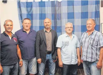  ?? FOTO: RIMMELE ?? Edwin Hamma (von links), Andreas Kosing, Markus Scheu, Werner Marquardt und Wolfgang Rechle.