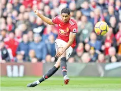  ??  ?? Rashford scored two similar strikes.