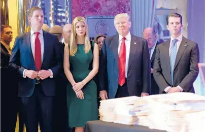  ?? TIMOTHY A. CLARY/GETTY-AFP 2017 ?? To prove fraud, New York Attorney General Letitia James will need to show that the three eldest Trump children and former President Donald Trump knew what they were doing was wrong — and did it anyway, writes Bloomberg’s Timothy L. O’Brien.