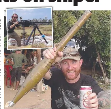  ?? Pictures: FACEBOOK ?? Police and Australian Border Force agents yesterday raided the Paradise Point home of Robert Marchment, who is pictured on Facebook holding a mortar and posing with guns.