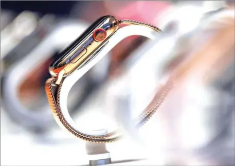  ?? SAEED KHAN/AFP ?? The Apple Watch has been sold tens of millions of times since it was launched three years ago.