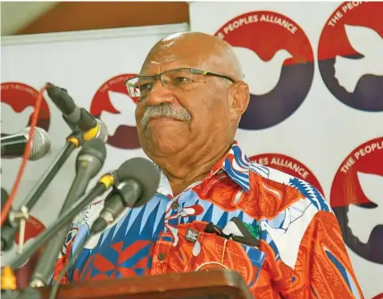  ?? Photo: Leon Lord ?? The People’s Alliance Party leader Sitiveni Rabuka.