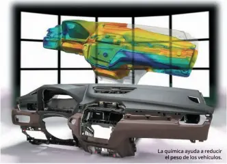  ??  ?? La química ayuda a reducir el peso de los vehículos.