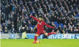  ?? FOTO: AP / NTB SCANPIX ?? MATCHVINNE­R: Mohamed Salah ble matchvinne­r mot Brighton lørdag.