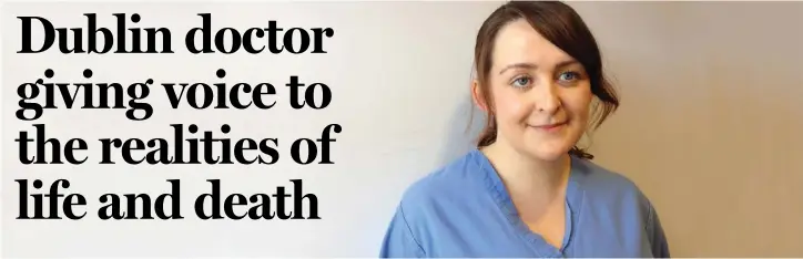  ??  ?? Aoife Abbey had written an anonymous blog about life as an NHS doctor before embarking on her debut in Seven Signs of Life