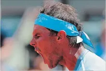  ?? THIBAULT CAMUS
THE ASSOCIATED PRESS ?? Spain’s Rafael Nadal has plenty to say about winning his quarter-final match at the French Open tennis tournament against Argentina’s Diego Schwartzma­n on Thursday.