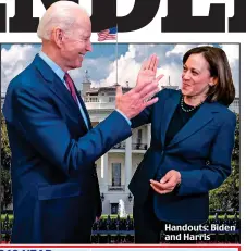  ??  ?? Handouts: Biden and Harris